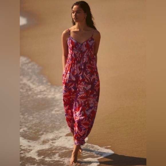 Anthropologie Claire Colin Abstract Jumpsuit Size Medium The Art of Anthro - Picture 2 of 13